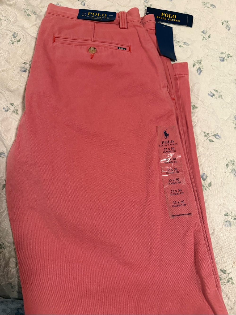 Polo by Ralph Lauren Coral Pink Classic Fit Chino Pants